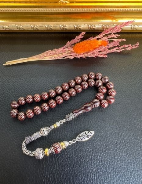 Küre Model Gümüş İşlemeli Kuka Tesbih