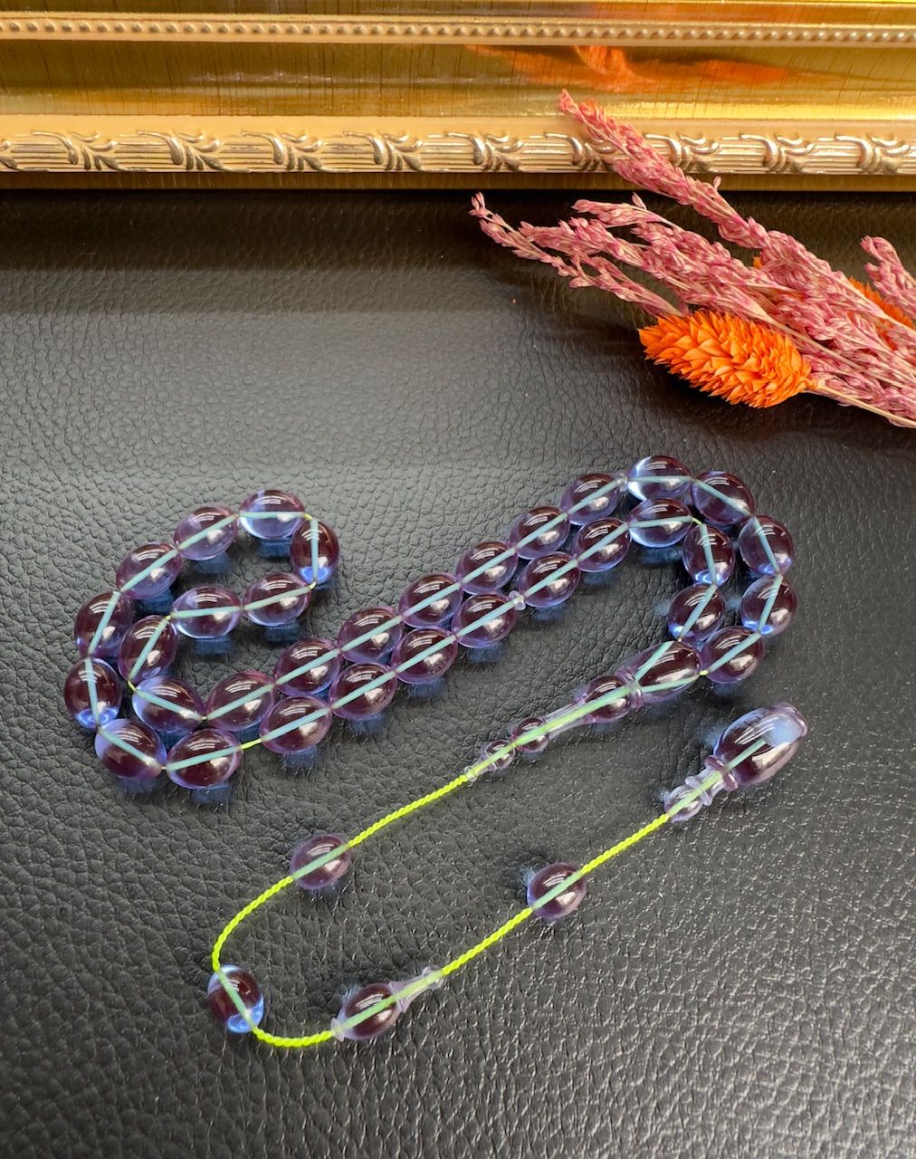 Tombul Beyzi Model Ateş Kehribar Tesbih