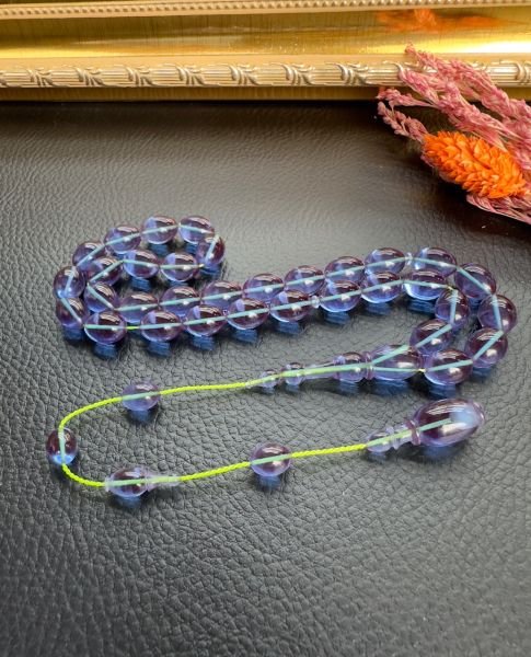 Tombul Beyzi Model Ateş Kehribar Tesbih