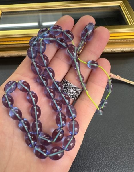 Tombul Beyzi Model Ateş Kehribar Tesbih