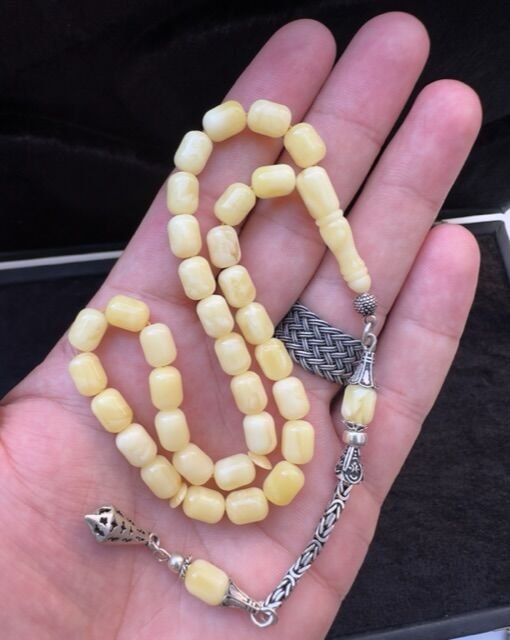 Kapsül Model Damla Kehribar Tesbih