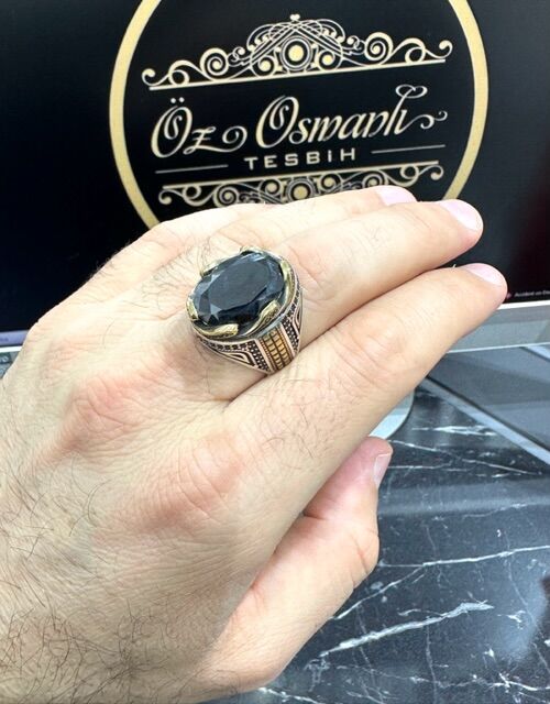 Onix Taşı Özel Tasarım 925 Ayar Gümüş Erkek Yüzük