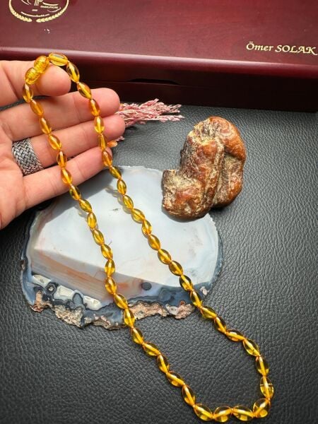 Damla Kehribar Kolye