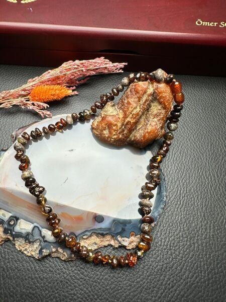 Damla Kehribar Kolye