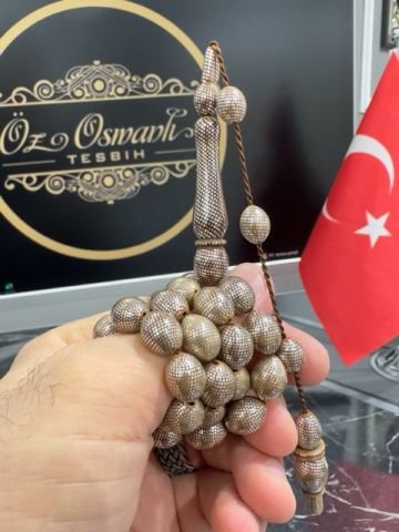 Beyzi Model Sistemli 925 Ayar Gümüş İşlemeli Kuka Tesbih