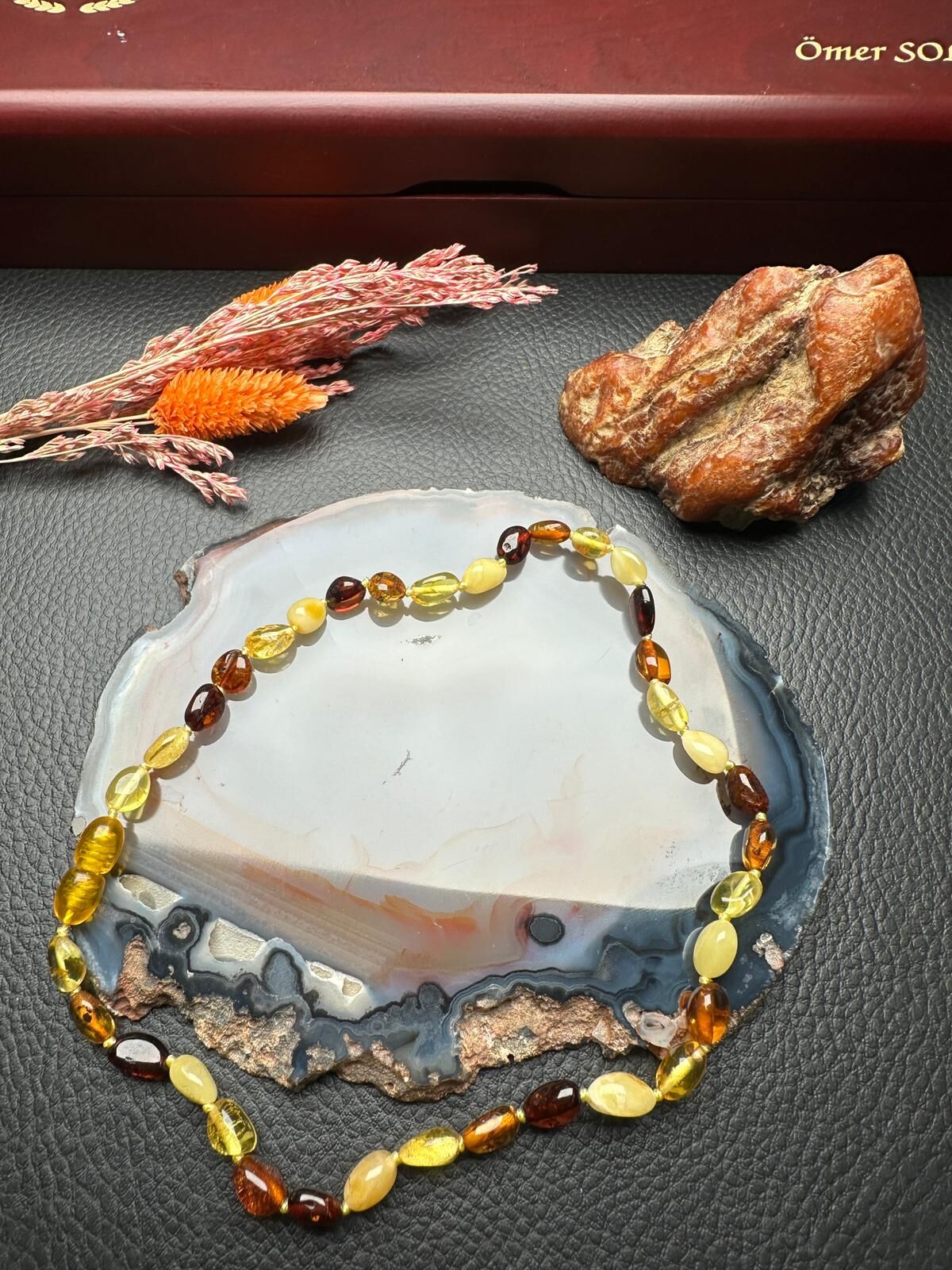 Damla Kehribar Bebek Diş Kolyesi