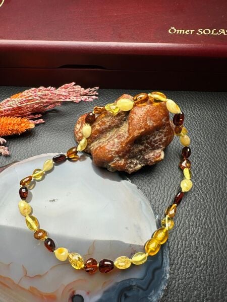 Damla Kehribar Bebek Diş Kolyesi