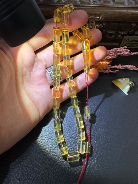 Kapsül Model Yeşil Dominik Damla Kehribar Tesbih