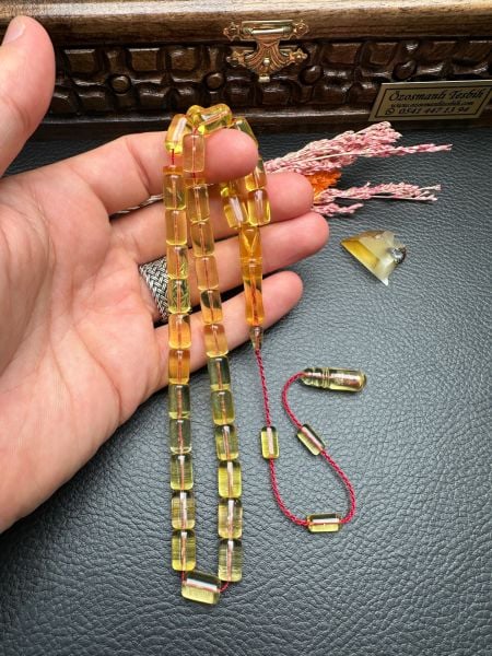 Kapsül Model Yeşil Dominik Damla Kehribar Tesbih