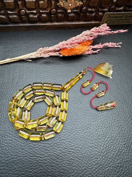 Kapsül Model Yeşil Dominik Damla Kehribar Tesbih