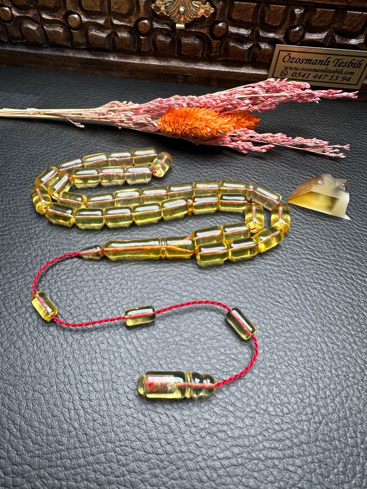 Kapsül Model Yeşil Dominik Damla Kehribar Tesbih