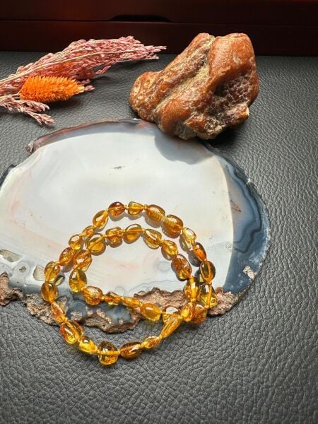 Damla Kehribar Bebek Diş Kolyesi