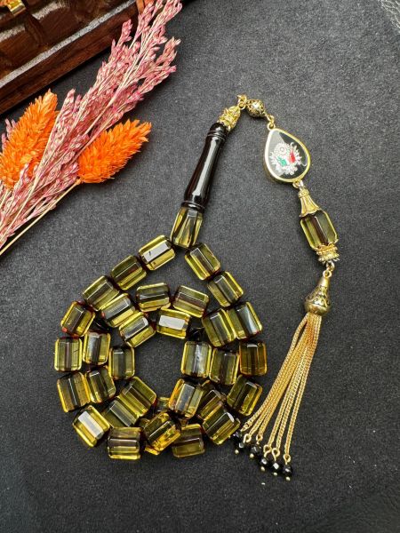 Kapsül Model Faseta Kesim Şeffaf Kaya Damla Kehribar Tesbih