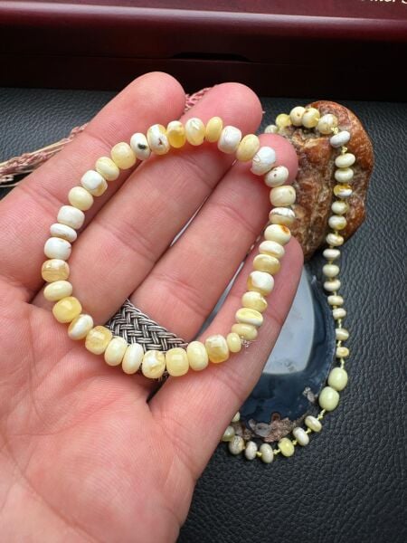 Damla Kehribar Kolye ve Bileklik Set