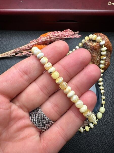 Damla Kehribar Kolye ve Bileklik Set