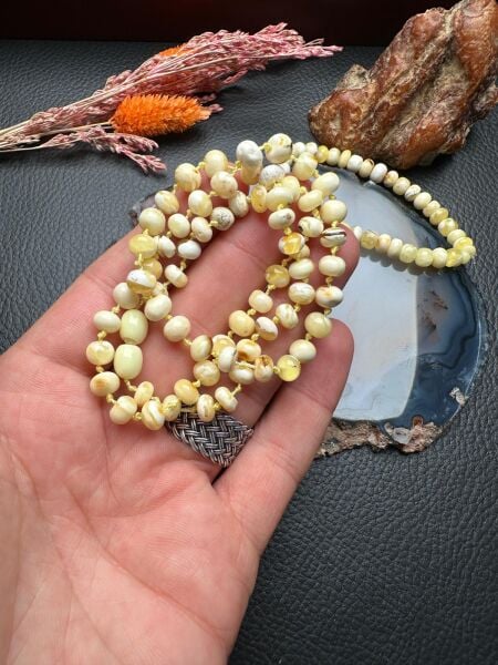 Damla Kehribar Kolye ve Bileklik Set