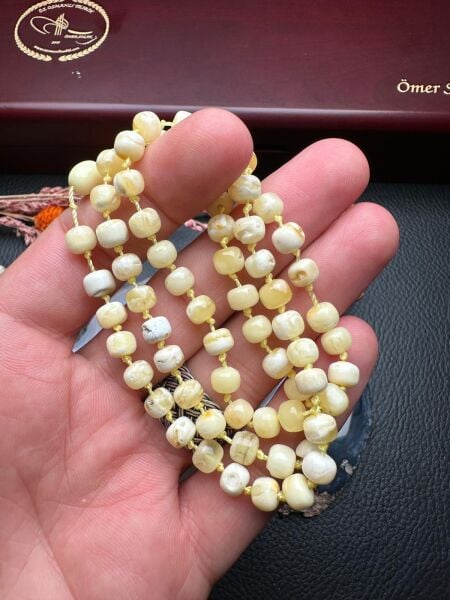 Damla Kehribar Kolye ve Bileklik Set