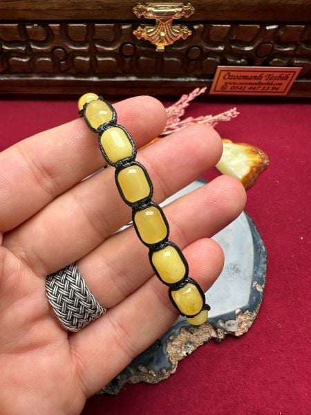 Kapsül Model Damla Kehribar Bileklik