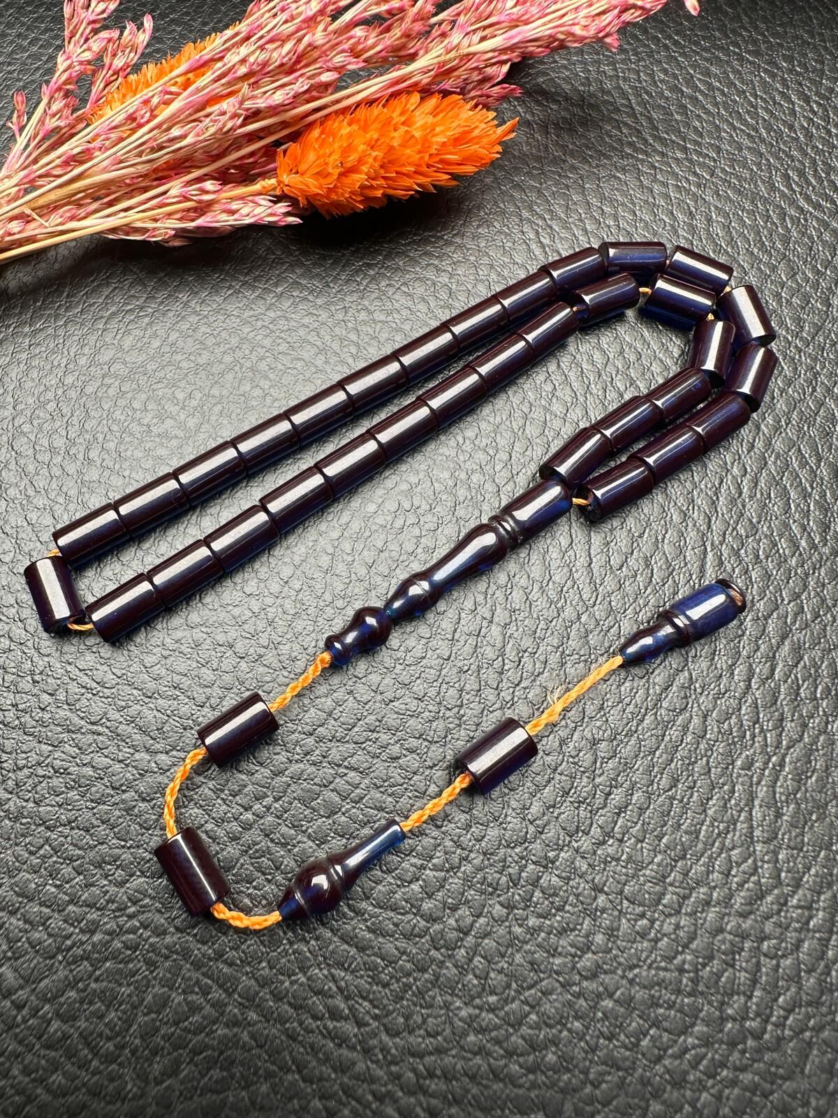 Küçük Boy Kesme Model  Ateş Kehribar Tesbih