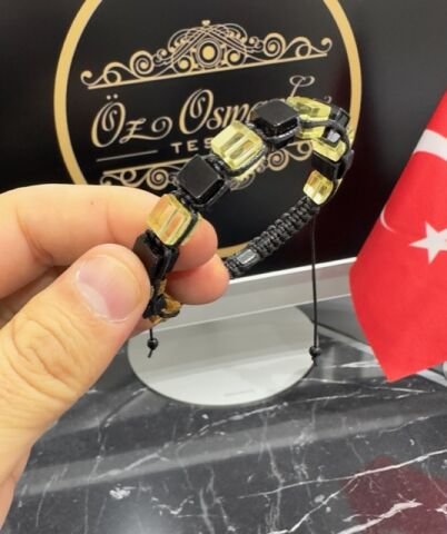 Küp Model Damla Kehribar Bileklik