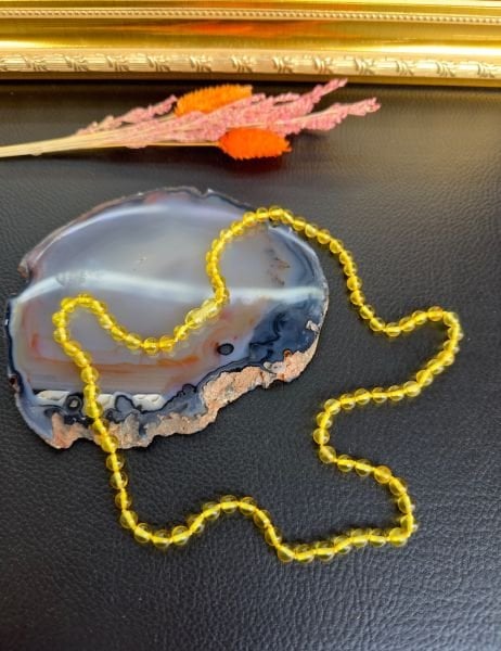 Küre Model Damla Kehribar Kolye