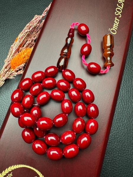 Badem Model  Sıkma Kehribar Tesbih