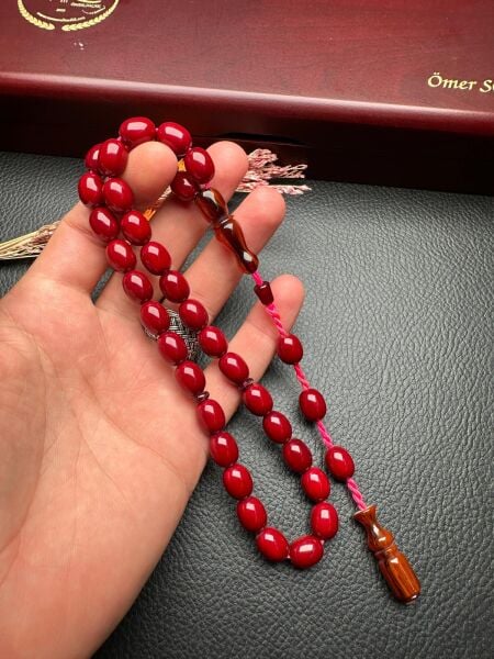 Badem Model  Sıkma Kehribar Tesbih