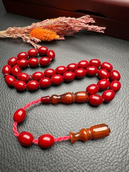 Badem Model  Sıkma Kehribar Tesbih