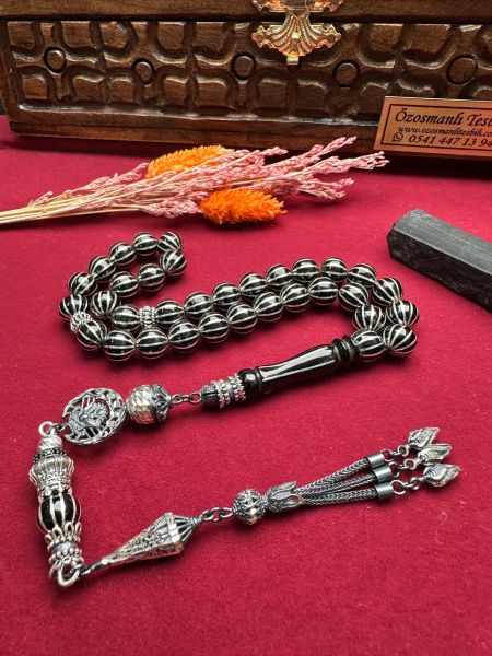Gümüş Yarma İşlemeli Erzurum Oltu Tesbih