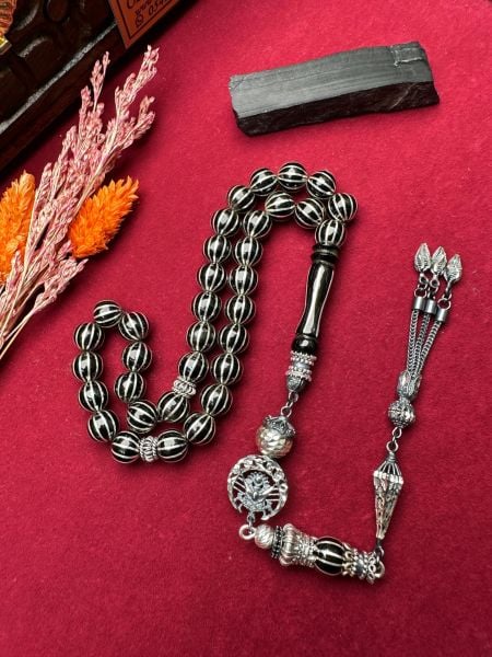 Gümüş Yarma İşlemeli Erzurum Oltu Tesbih