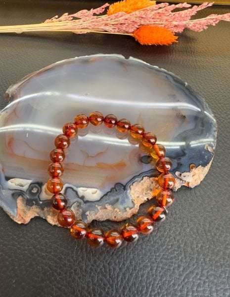 Küre Model Damla Kehribar Bileklik