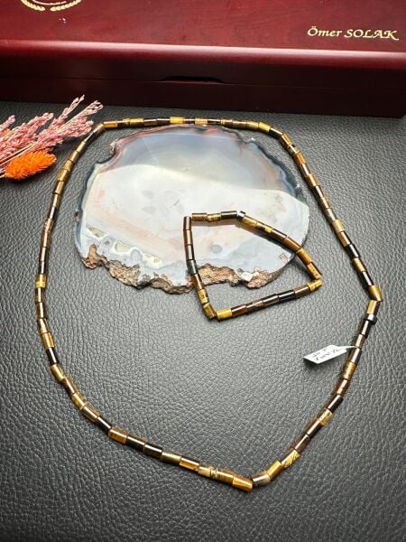 Kaplangözü Doğal Taş Bileklik ve Kolye Set