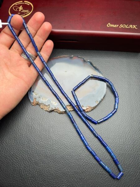 Lapis Lazuli Doğal Taş Bileklik ve Kolye Set