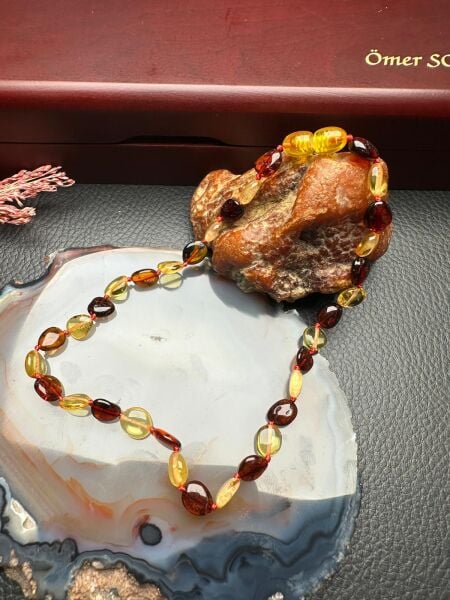 Damla Kehribar Bebek Diş Kolyesi