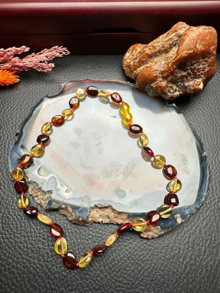 Damla Kehribar Bebek Diş Kolyesi