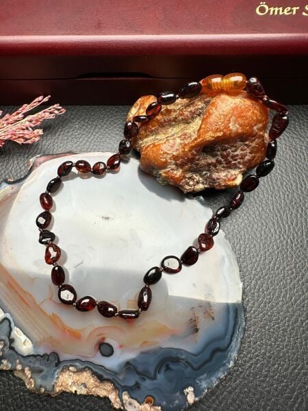 Damla Kehribar Bebek Diş Kolyesi