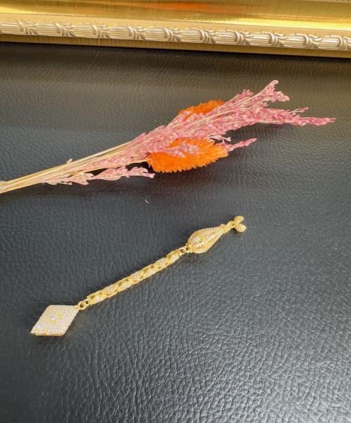 Diamond Model Altın Yaldız Kaplama Gümüş Püskül