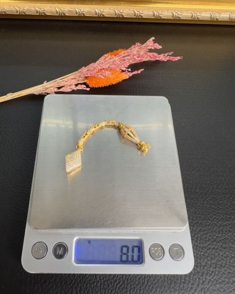 Diamond Model Altın Yaldız Kaplama Gümüş Püskül