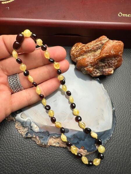 Damla Kehribar Bebek Diş Kolyesi