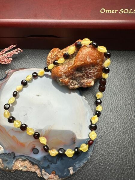 Damla Kehribar Bebek Diş Kolyesi