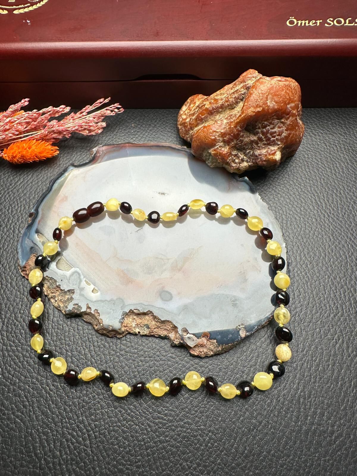 Damla Kehribar Bebek Diş Kolyesi