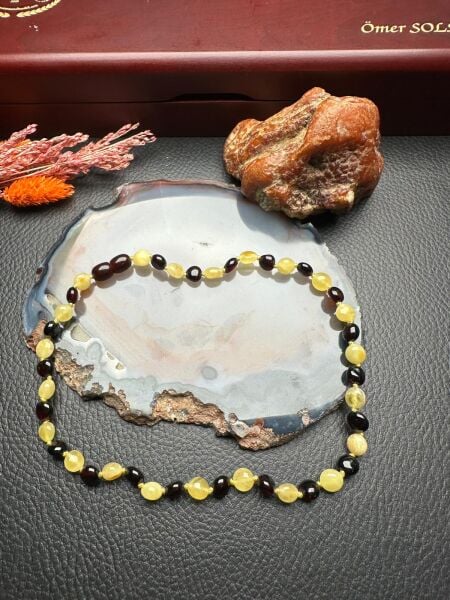 Damla Kehribar Bebek Diş Kolyesi