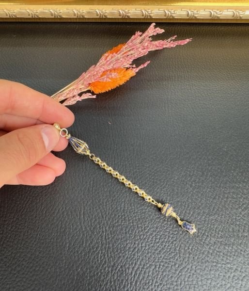 Diamond Model Altın Yaldız Kaplama Gümüş Püskül