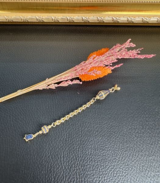 Diamond Model Altın Yaldız Kaplama Gümüş Püskül