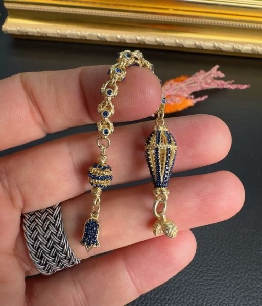 Diamond Model Altın Yaldız Kaplama Gümüş Püskül