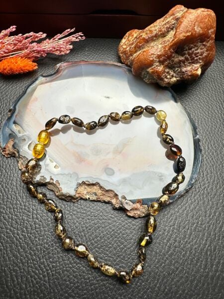 Damla Kehribar Bebek Diş Kolyesi