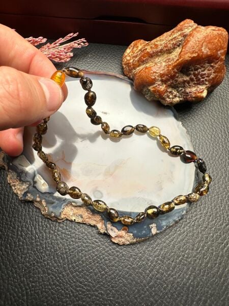 Damla Kehribar Bebek Diş Kolyesi