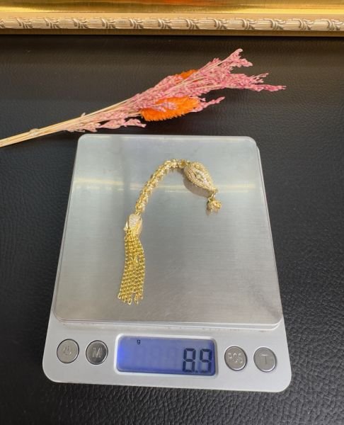 Diamond Model Altın Yaldız Kaplama Gümüş Püskül