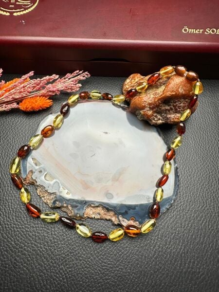 Damla Kehribar Yetişkin Kolye