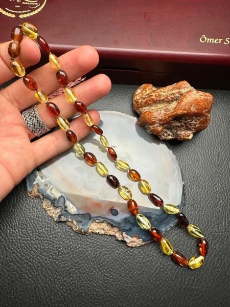 Damla Kehribar Yetişkin Kolye